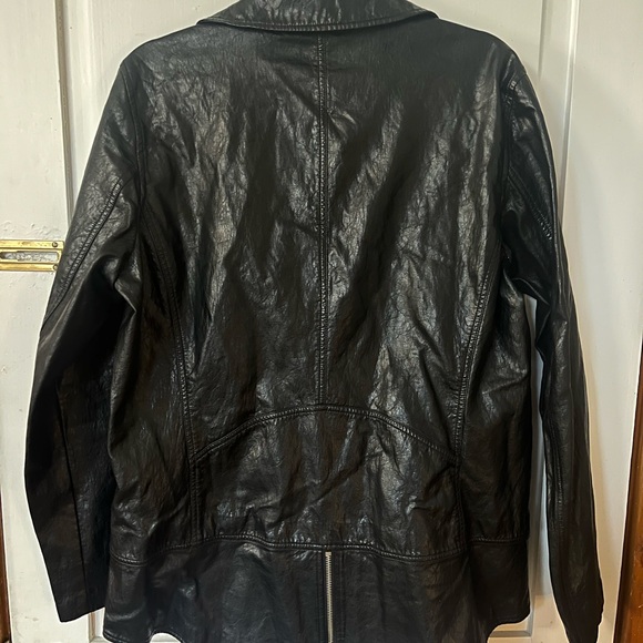 Michael Kors Black Leather Jacket for Women size 14 biker jacket - Picture 4 of 4